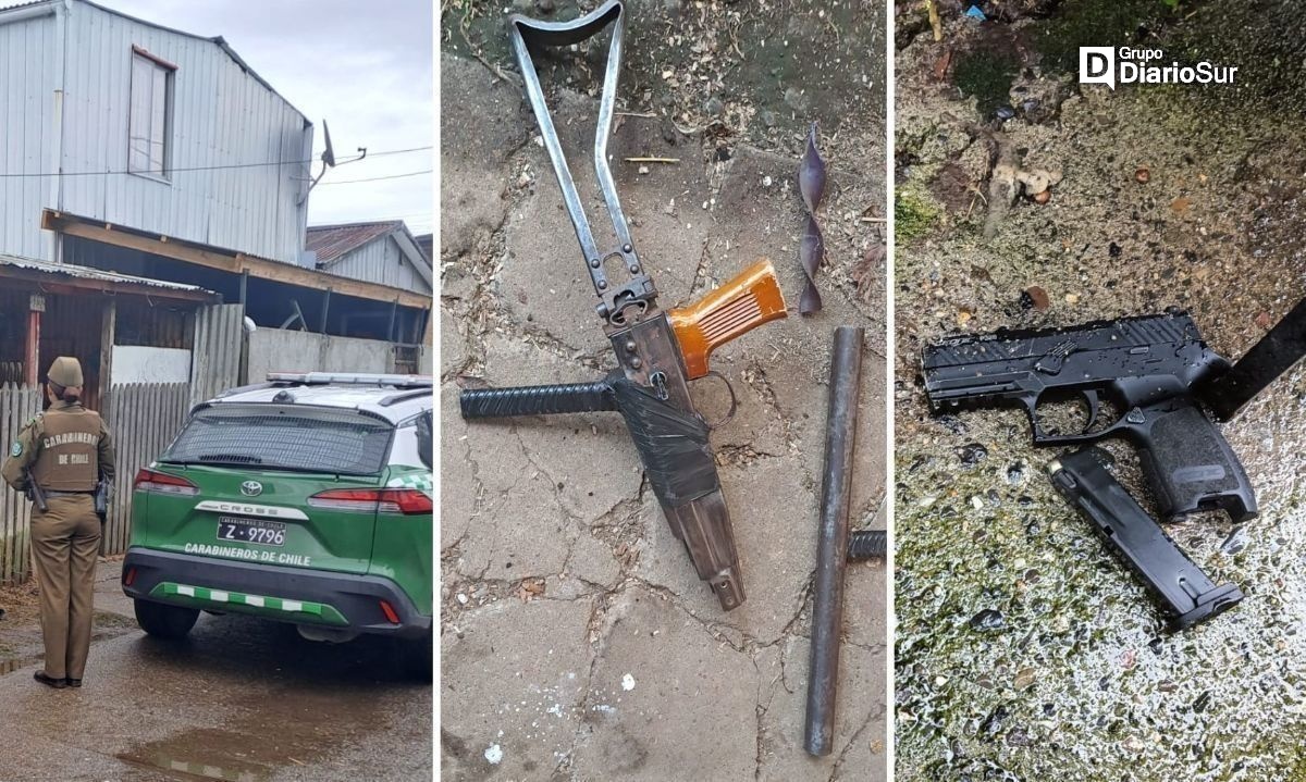 Carabineros de Valdivia detiene a personas que circulaban con armamento