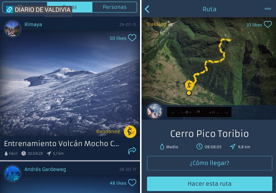 APP premiará a quienes completen recorrrido al Mocho o Pico Toribio