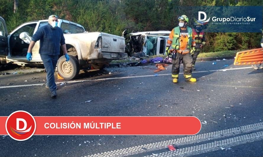 6 lesionados tras violento accidente en Ruta Valdivia-Paillaco